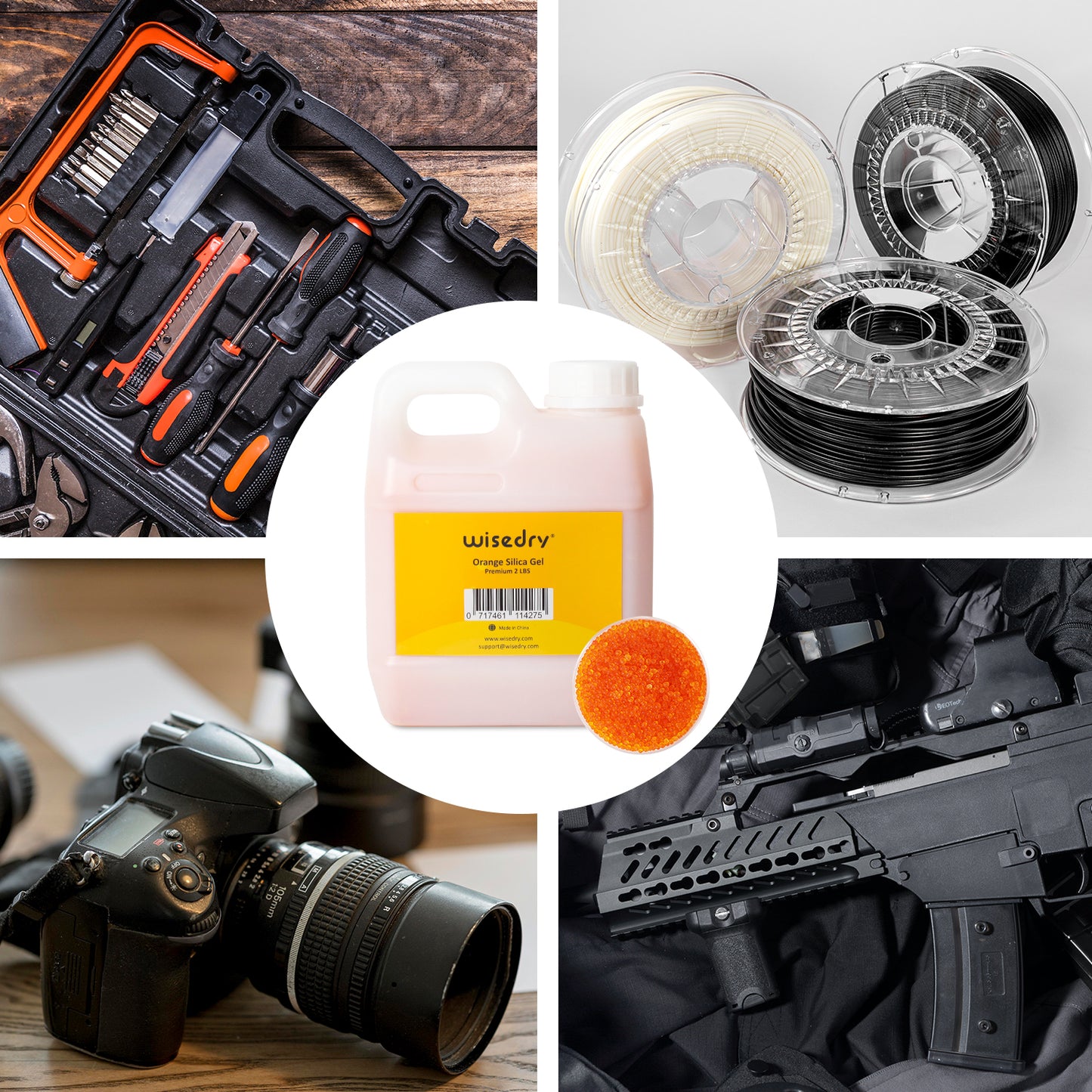 wisedry Silica Gel Desiccant Beads Bulk Reusable