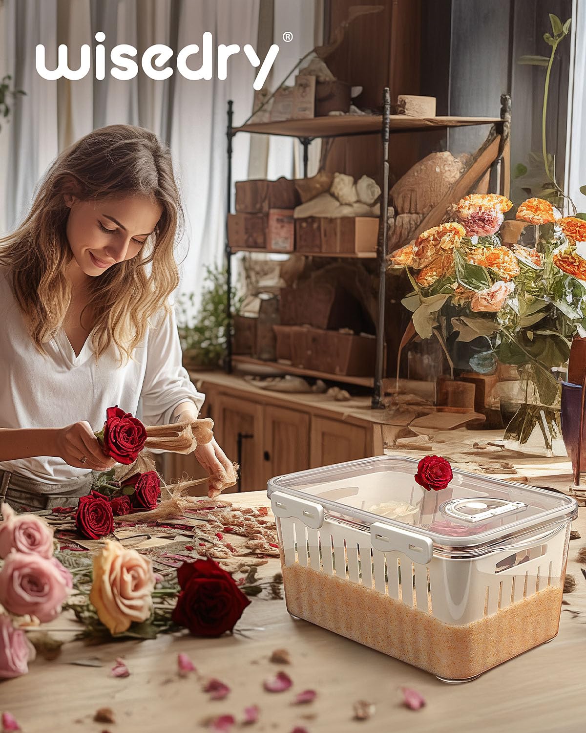 wisedry Silica Gel Flower Drying Container