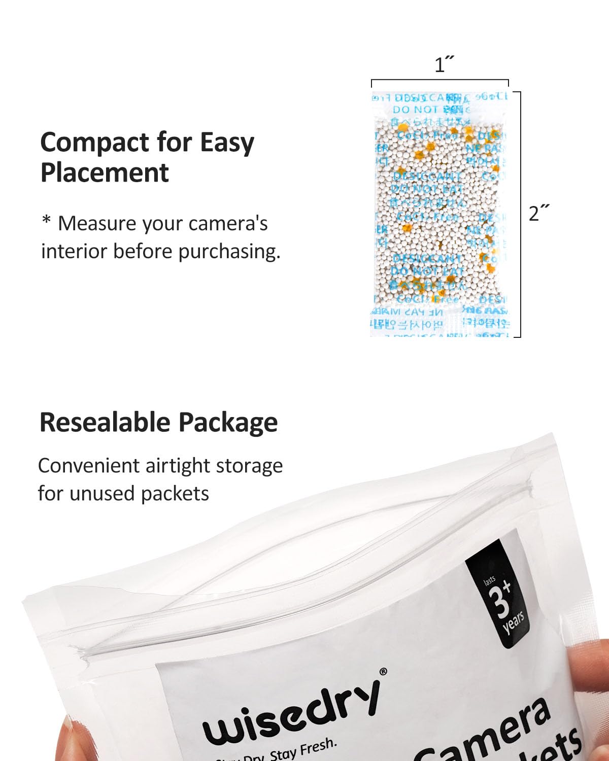 wisedry Premium Camera Desiccant Packets