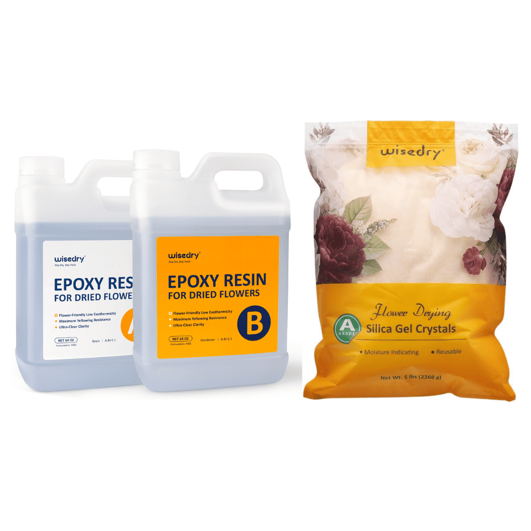 Died Flower Resin Crafts Bundle（1 Gallon 1 : 1 Epoxy Resin+5LBS Flower Drying Crystals ）