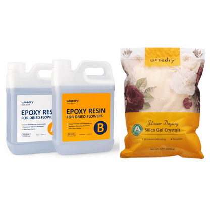 Died Flower Resin Crafts Bundle（1 Gallon 1 : 1 Epoxy Resin+5LBS Flower Drying Crystals ）