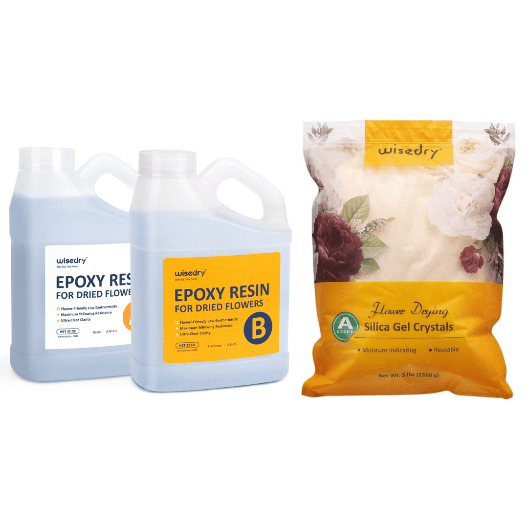Died Flower Resin Crafts Bundle（64oz 1 : 1 Epoxy Resin+5LBS Flower Drying Crystals ）