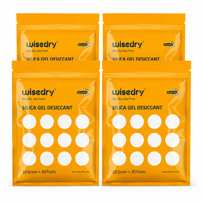 wisedry 10g x 120 Packs [Bundle of 4, 1.2kg Total] Silica Gel Desiccant Packets Reusable for Moisture with Color Indicating Rechargeable Small Dessicant Packs Food Grade