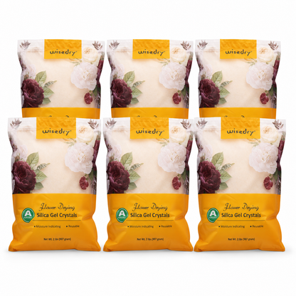 wisedry Silica Gel Crystal for Flowers Drying, Fine Crystals < 1mm, Color Indicating, Reusable