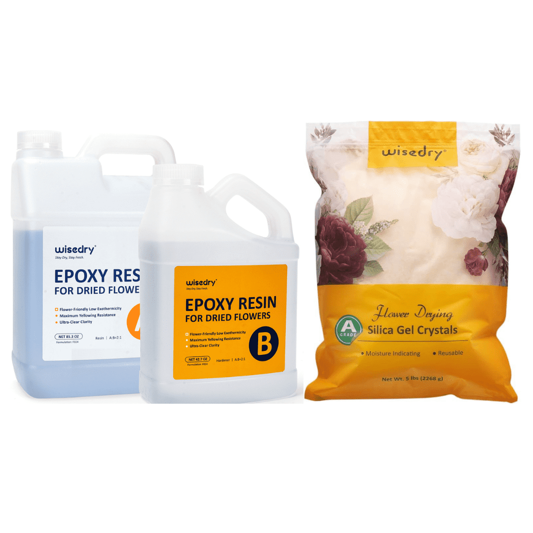Died Flower Resin Crafts Bundle（1Gallon 1 : 1 Epoxy Resin+5LBS Flower Drying Crystals ）