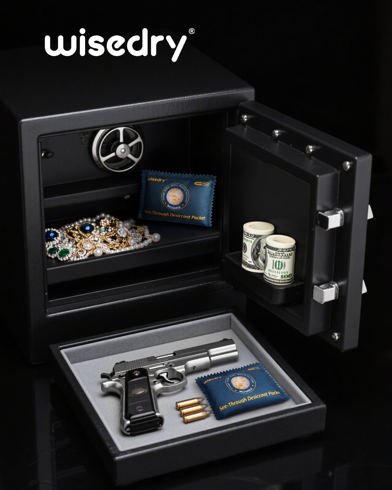 wisedry 100g [10 Packs] See-Through Desiccant Packs