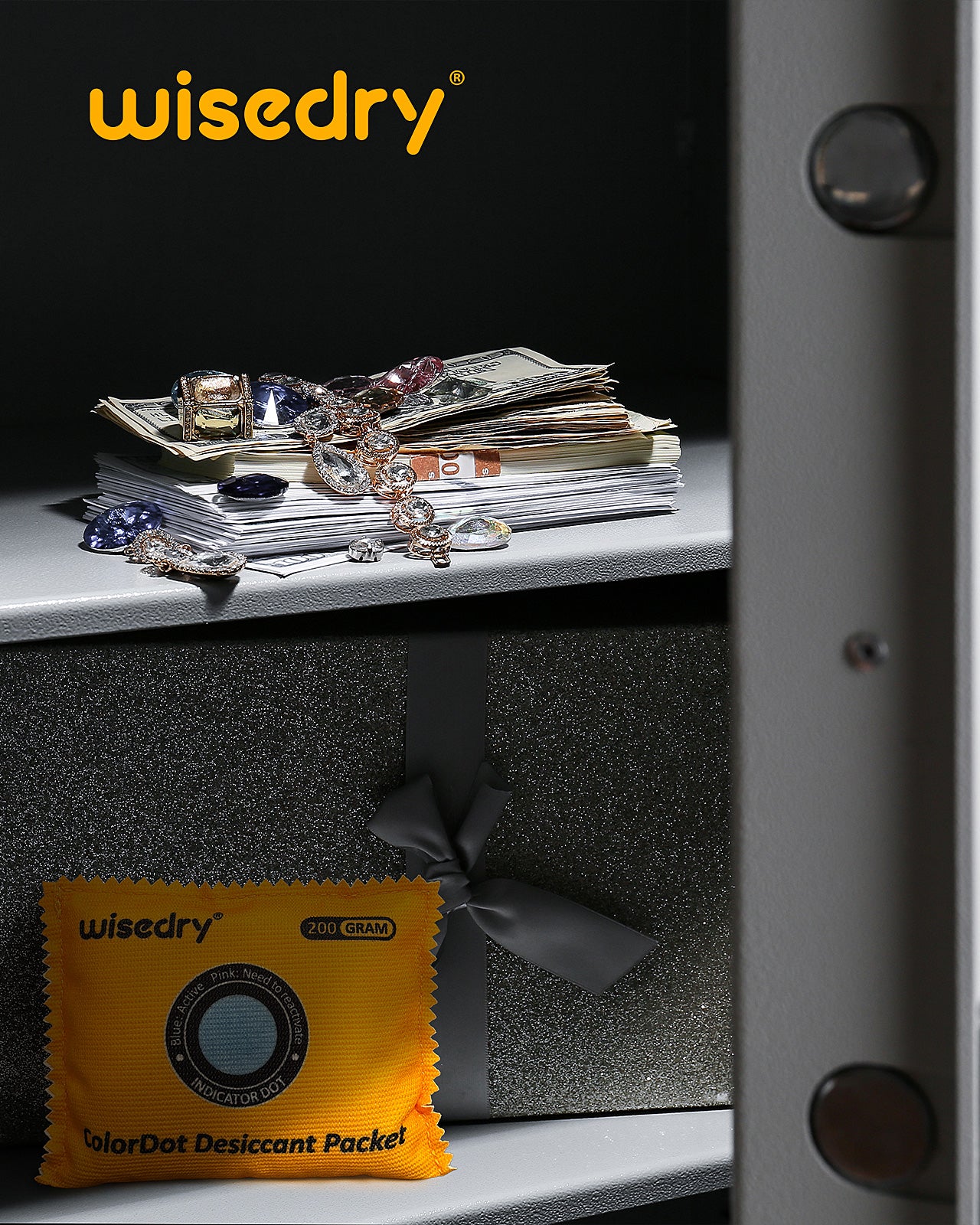 wisedry ColorDot Silica Gel Packets 200g x 3