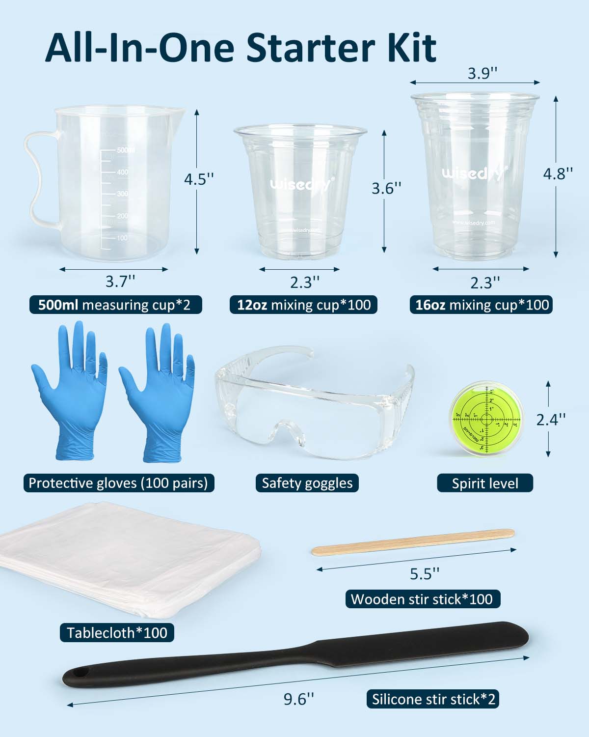 wisedry 9-Piece Epoxy Resin Tool Kit for Beginners