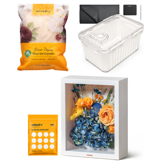 Dried Flower Shadow Box DIY Bundle(Flower Shadow Box + Flower Drying Box + 5 LBS Flower Drying Crystals)