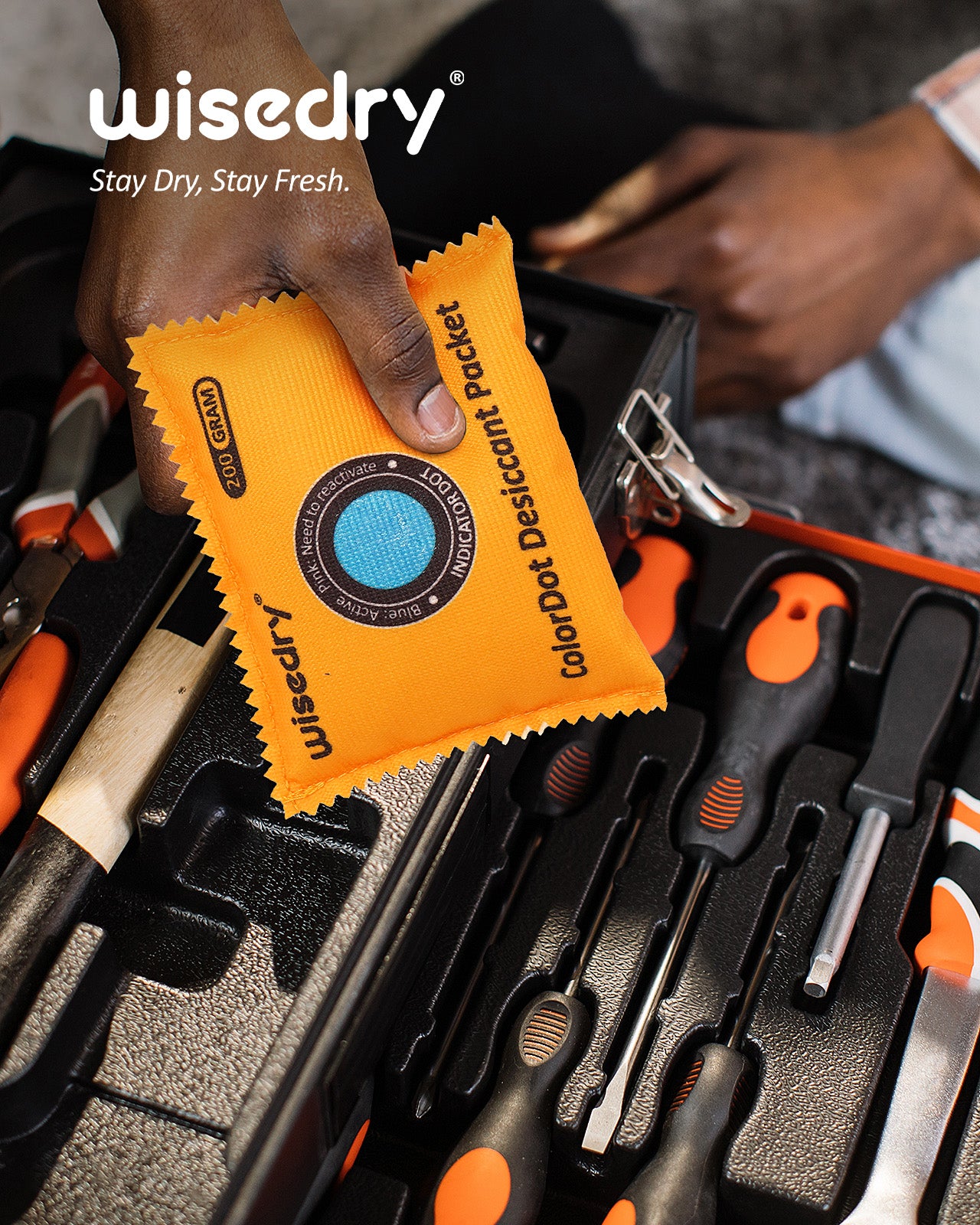 wisedry ColorDot Silica Gel Packets 200g x 3