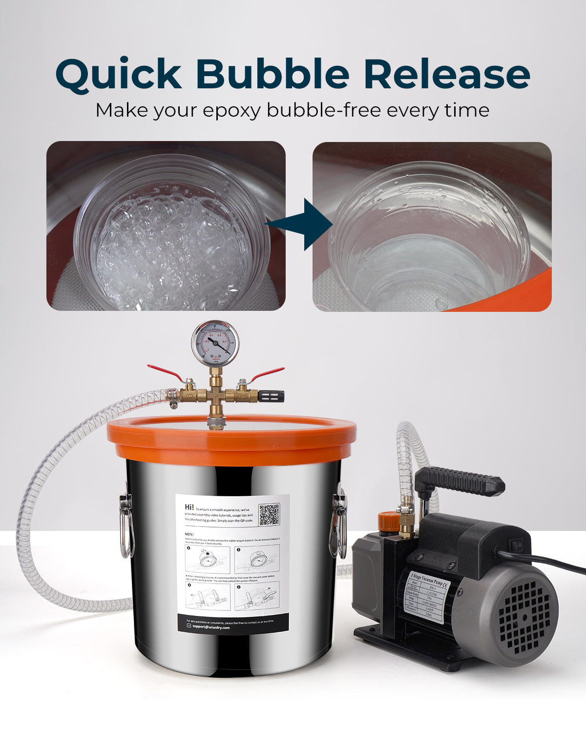 wisedry 3 Gallon Vacuum Chamber Kit