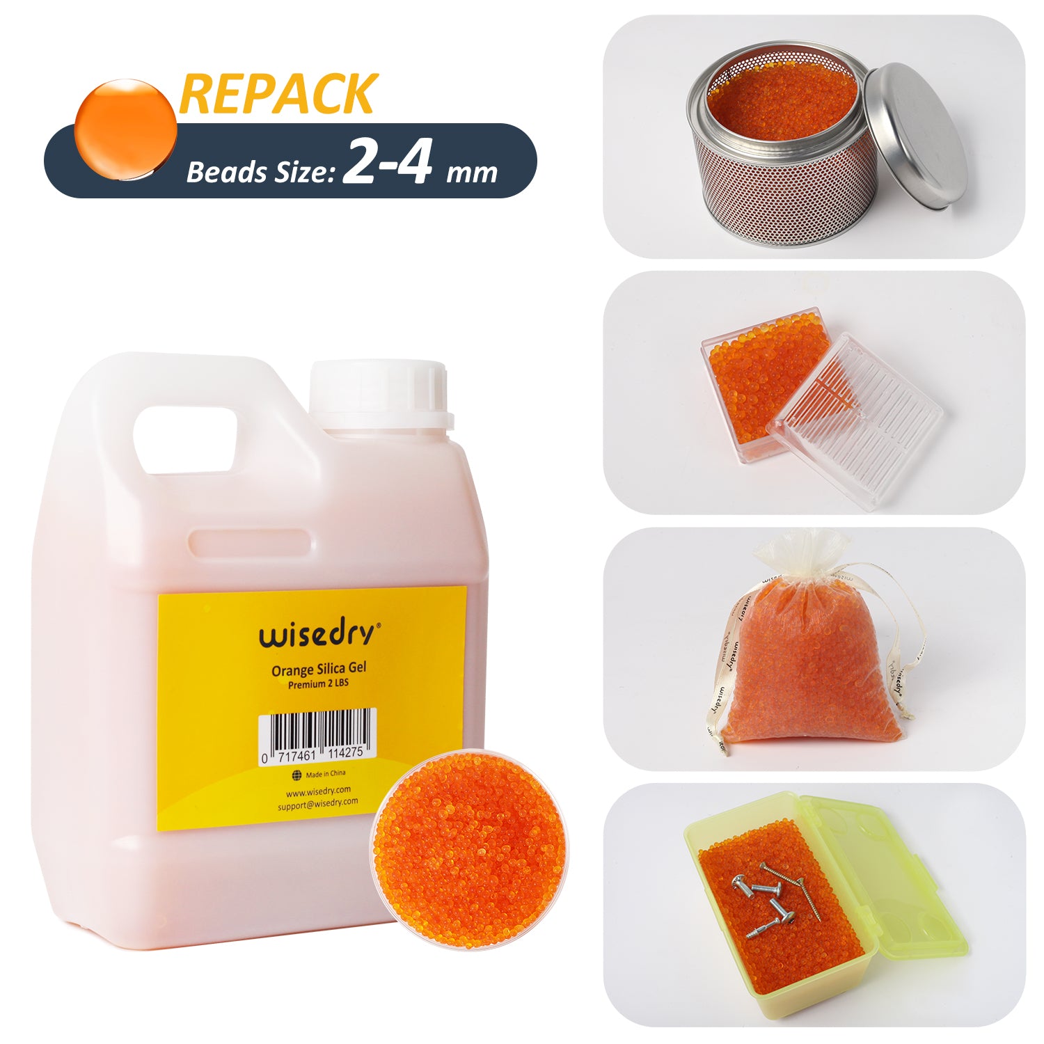 wisedry Silica Gel Desiccant Beads Bulk Reusable