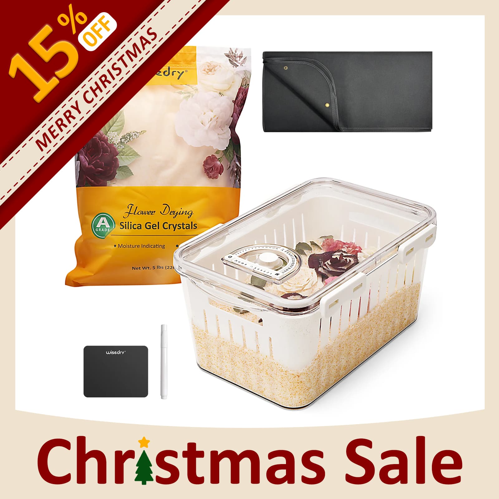 flower drying kit（flower drying silica gel & flower drying container）