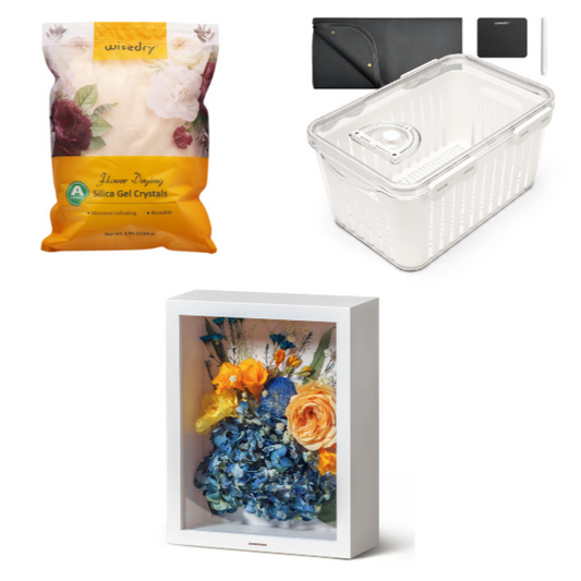 Dried Flower Shadow Box DIY Bundle(Flower Shadow Box + Flower Drying Box + 5 LBS Flower Drying Crystals)