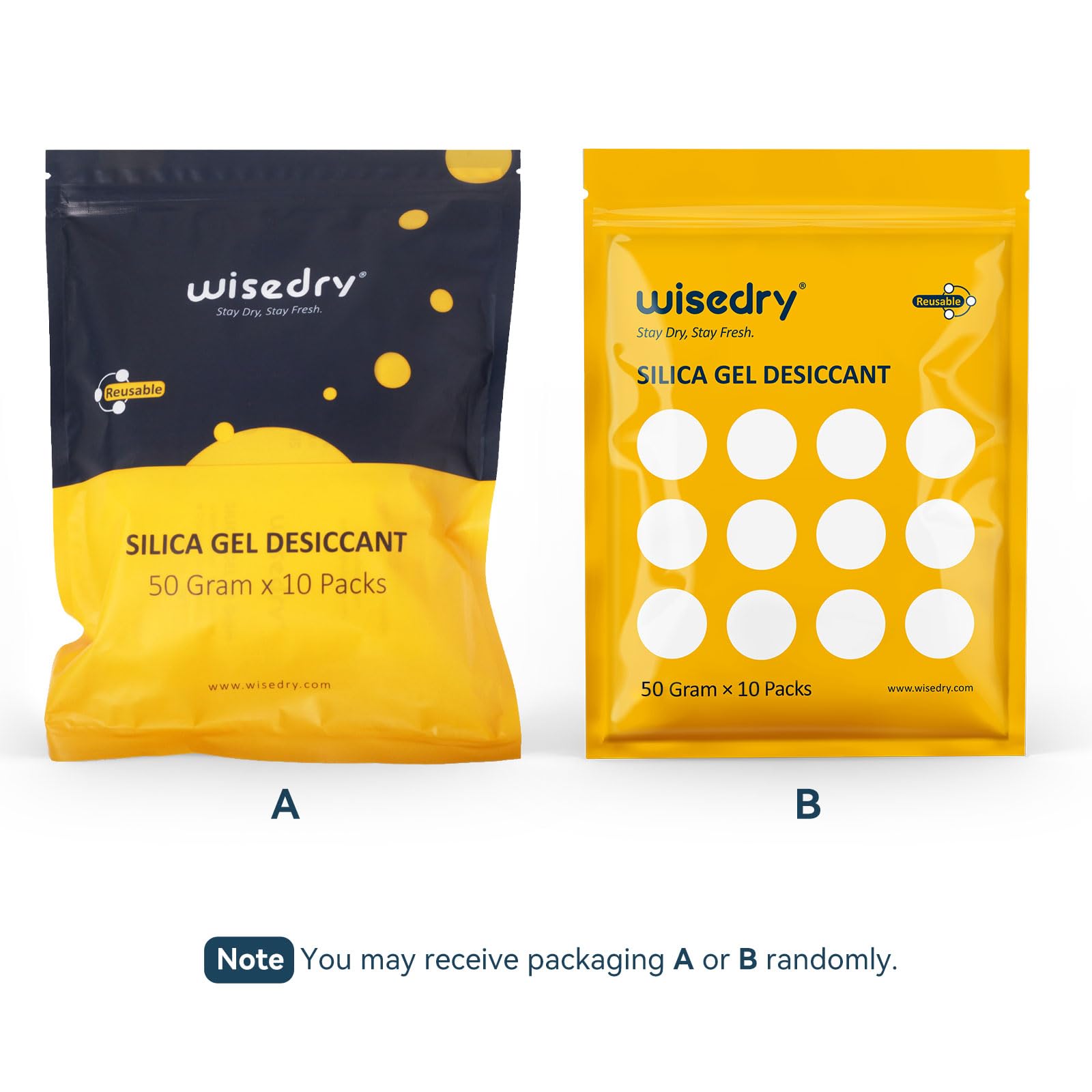 wisedry Silica Gel Sachets 50gX10 Packs
