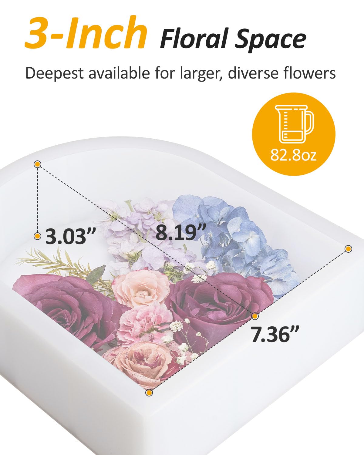 wisedry Resin Mold 3-Inch Extra Deep Silicone Resin Mold - Middle