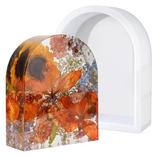 Wisedry 3-inch deep double-layer silicone resin mold with acrylic support blocks, designed for large flowers and DIY resin art, ideal for creating durable, smooth, professional crafts.
