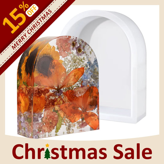 Wisedry 3-inch deep double-layer silicone resin mold with acrylic support blocks, designed for large flowers and DIY resin art, ideal for creating durable, smooth, professional crafts.